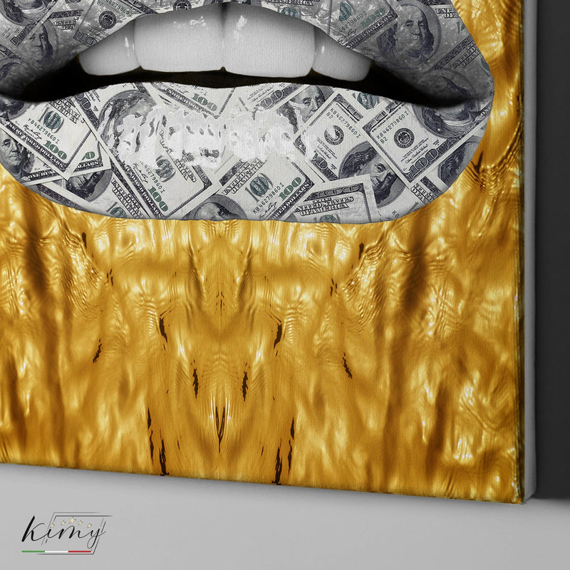 Money Lips Gold Wave - Kimy Design