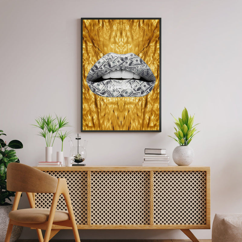 Money Lips Gold Wave - Kimy Design