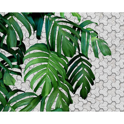 stampa su tela grande foglie tropicali verdi